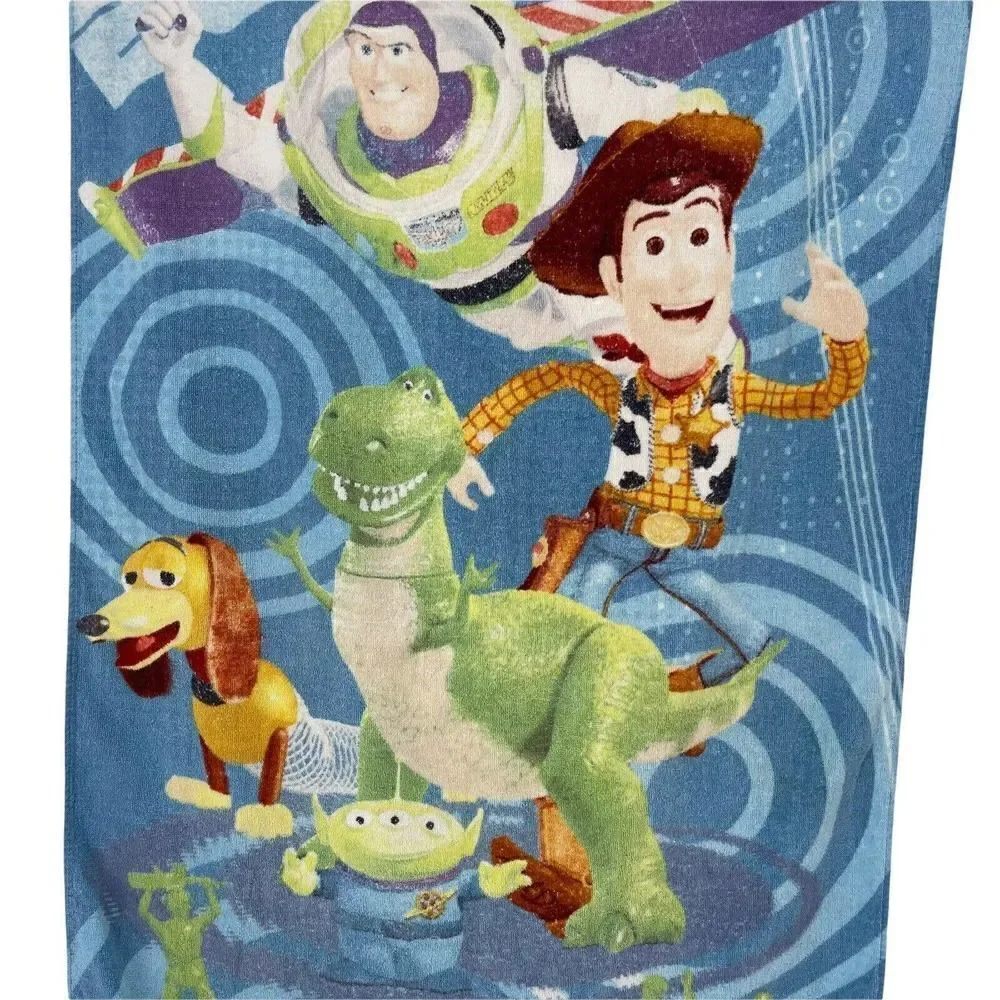 Toy Story Towel Vintage 90s Original Disney Pixar Beach Bath Terry Buzz Woody